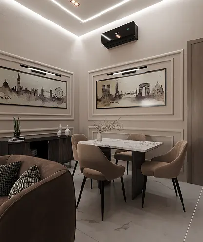 Dining view towards the lounge at ONYX Elite