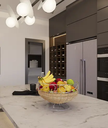 ELYSÉE II kitchen with marble island
